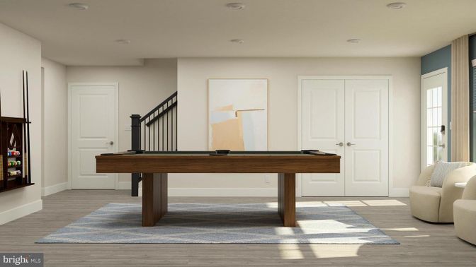 Game Room, Interior, Recessed Lighting, Wood Texture Flooring