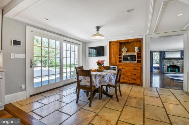 Dining room, Fireplace, Interior, Recessed Lighting