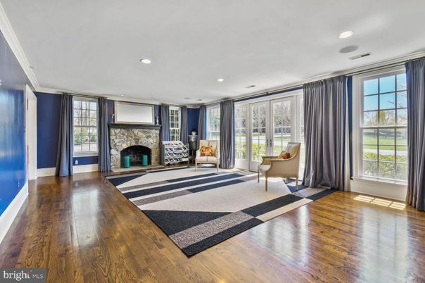 Fireplace, Interior, Recessed Lighting, Wood Texture Flooring