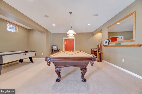 Billiard Table, Game Room, Interior, Pendant Lights, Recessed Lighting