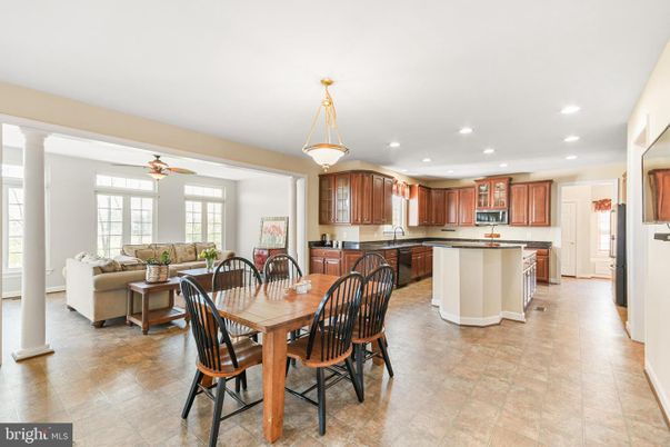 Dining room, Interior, Kitchen, Living room, Recessed Lighting
