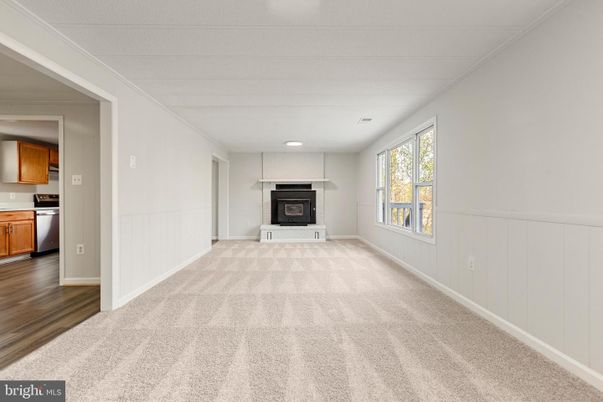 Empty room, Fireplace, Interior, Kitchen, Recessed Lighting