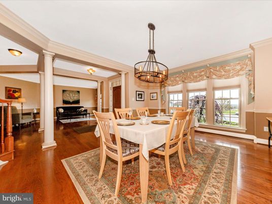 Chandelier, Dining room, Fireplace, Interior, Wood Texture Flooring