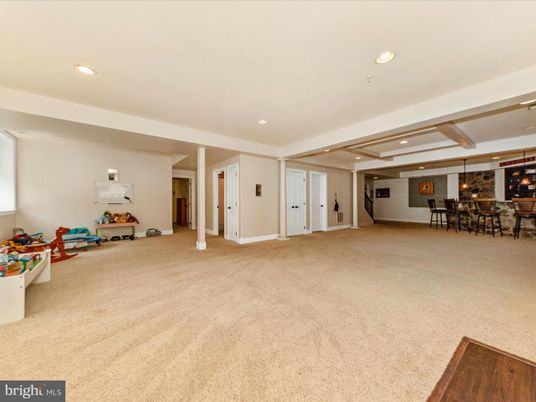 Dining room, Interior, Recessed Lighting, Stone Walls