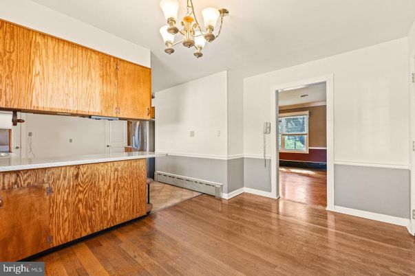 Chandelier, Empty room, Interior, Kitchen, Wood Texture Flooring