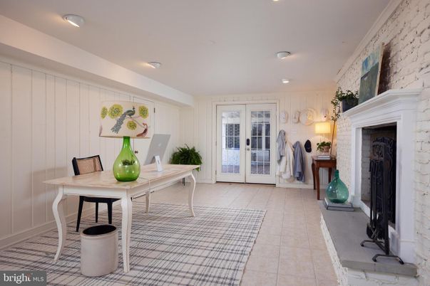 Fireplace, Home Office, Interior, Recessed Lighting