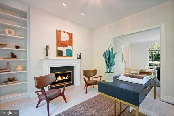 Fireplace, Home Office, Interior, Recessed Lighting