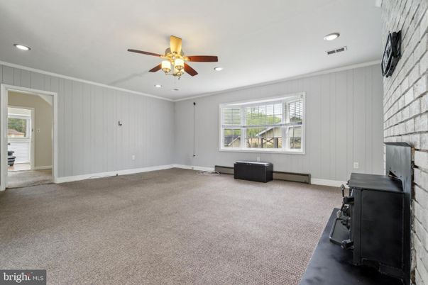 Empty room, Fireplace, Interior, Recessed Lighting