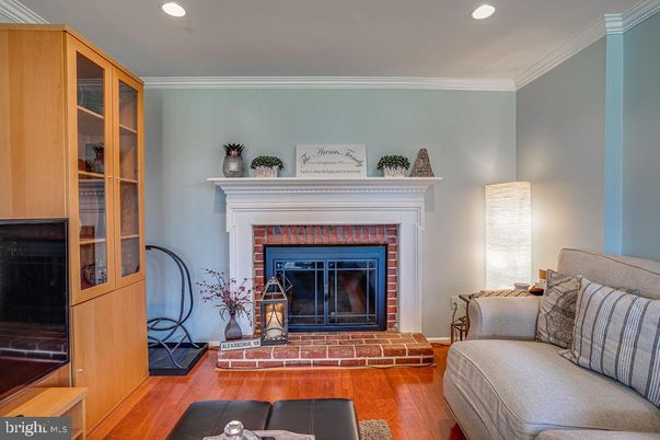 Fireplace, Interior, Recessed Lighting, Wood Texture Flooring