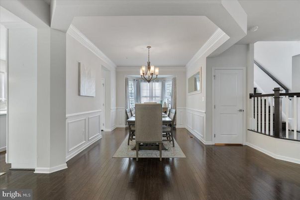Chandelier, Dining room, Interior, Wood Texture Flooring