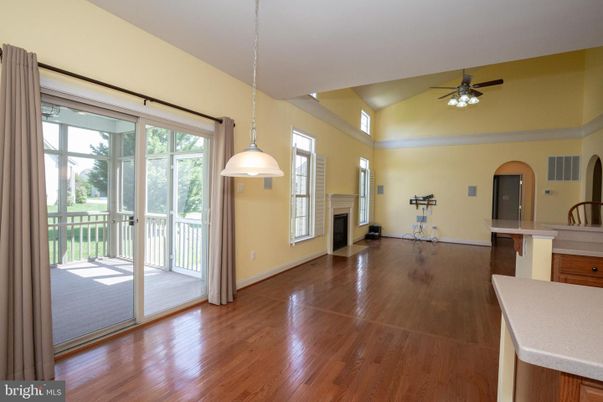 Fireplace, Interior, Pendant Lights, Wood Texture Flooring