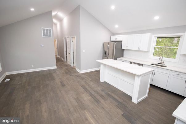 Interior, Kitchen, Recessed Lighting, Wood Texture Flooring