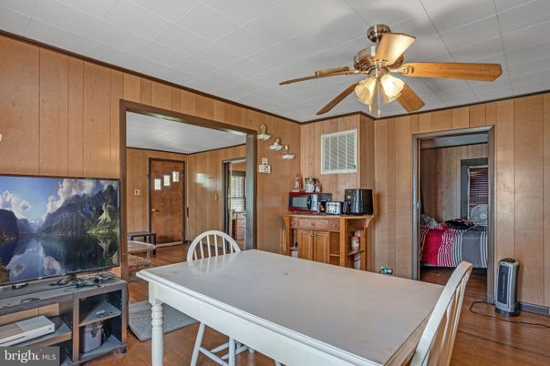 Dining room, Interior, Wood Texture Flooring, Wooden Walls