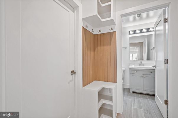 Bathroom, Interior, Wood Texture Flooring, Wooden Walls