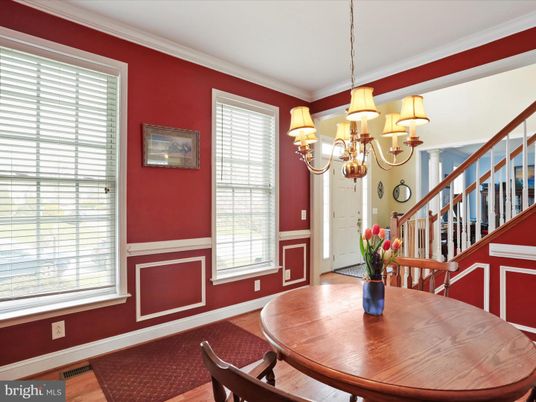 Chandelier, Dining room, Interior, Wood Texture Flooring