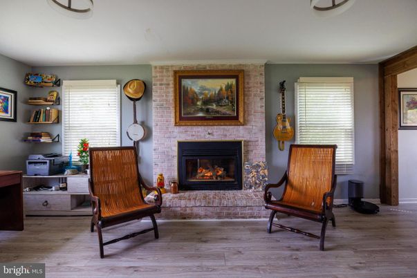 Fireplace, Interior, Stone Walls, Wood Texture Flooring