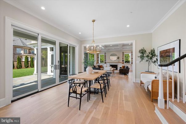 Chandelier, Dining room, Interior, Living room, Recessed Lighting, Wood Texture Flooring
