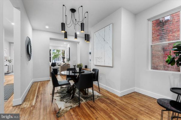 Dining room, Interior, Pendant Lights, Recessed Lighting, Wood Texture Flooring
