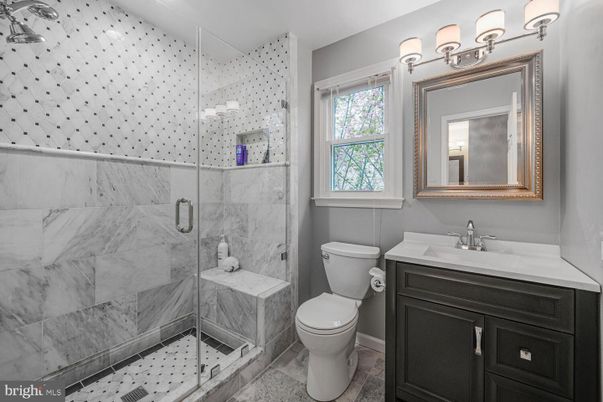 Bathroom, Glass Shower, Interior, Marble Walls