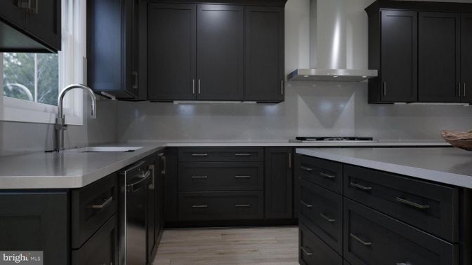 Interior, Kitchen, Wood Texture Flooring