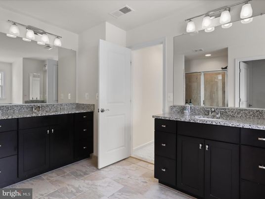 Bathroom, Dual Sink Vanities, Glass Shower, Interior