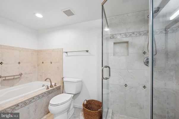 Bathroom, Glass Shower, Interior, Marble Walls, Recessed Lighting