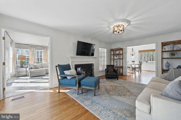 Dining room, Fireplace, Interior, Living room, Wood Texture Flooring