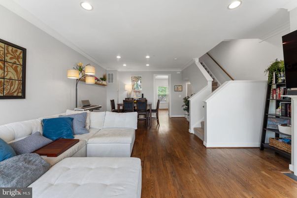 Dining room, Interior, Living room, Recessed Lighting, Wood Texture Flooring