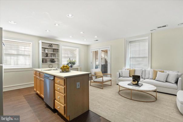 Interior, Kitchen, Living room, Recessed Lighting, Wood Texture Flooring