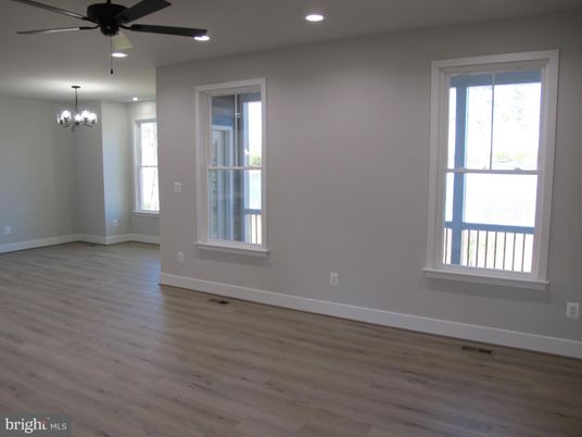 Chandelier, Empty room, Interior, Recessed Lighting, Wood Texture Flooring