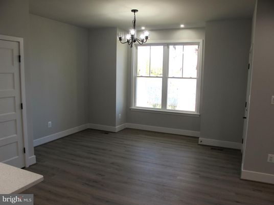 Chandelier, Empty room, Interior, Recessed Lighting, Wood Texture Flooring