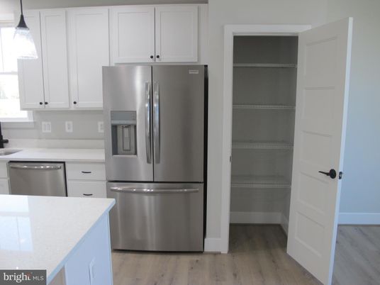 Interior, Kitchen, Pendant Lights, Stainless Steel Appliances, Wood Texture Flooring