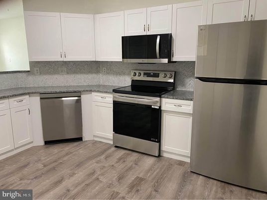 Interior, Kitchen, Stainless Steel Appliances, Wood Texture Flooring
