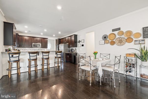 Dining room, Interior, Kitchen, Recessed Lighting, Wood Texture Flooring