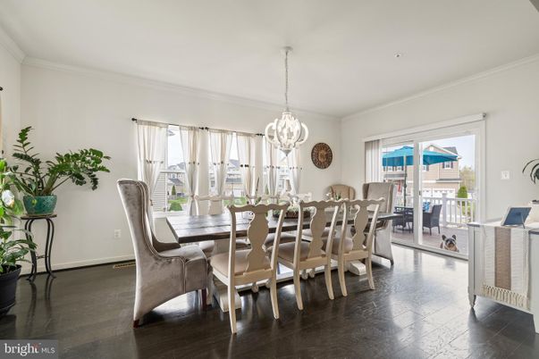 Chandelier, Dining room, Interior, Pendant Lights, Wood Texture Flooring