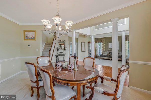 Chandelier, Dining room, Interior, Wood Texture Flooring