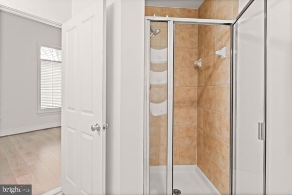 Bathroom, Glass Shower, Interior, Wood Texture Flooring