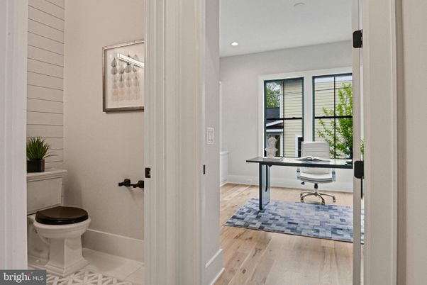 Bathroom, Home Office, Interior, Recessed Lighting, Wood Texture Flooring