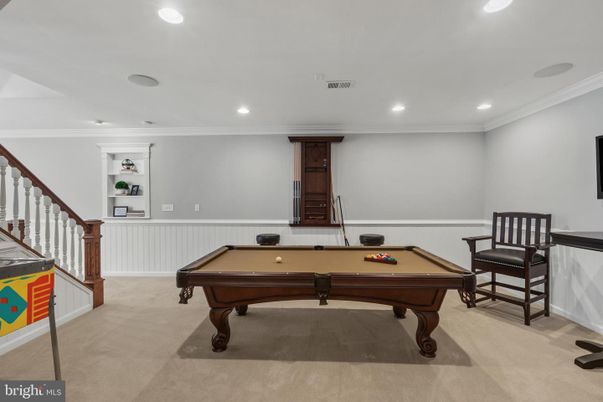 Billiard Table, Game Room, Interior, Recessed Lighting