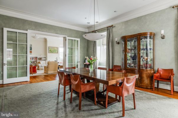 Dining room, Interior, Living room, Pendant Lights, Recessed Lighting, Wood Texture Flooring