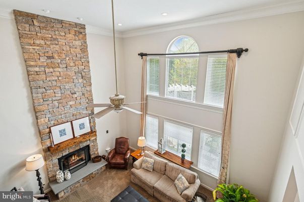 Fireplace, Interior, Living room, Recessed Lighting, Stone Walls