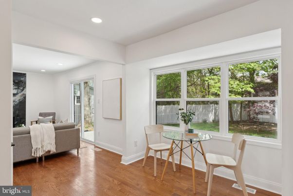 Dining room, Interior, Living room, Recessed Lighting, Wood Texture Flooring