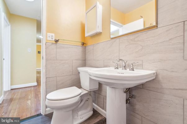 Bathroom, Interior, Marble Walls, Wood Texture Flooring