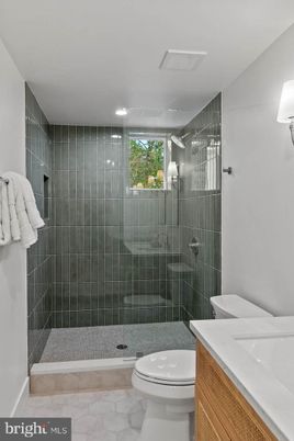 Bathroom, Glass Shower, Interior, Marble, Recessed Lighting