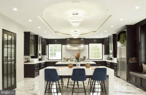 Interior, Kitchen, Marble, Recessed Lighting, Stainless Steel Appliances