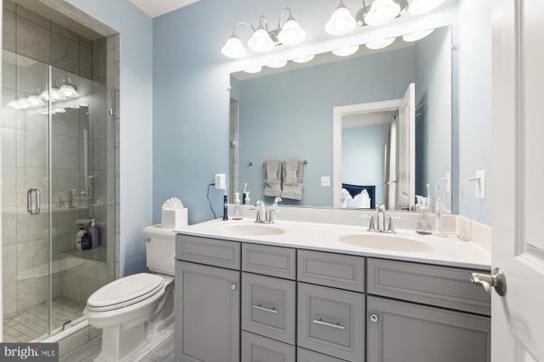 Bathroom, Dual Sink Vanities, Glass Shower, Interior