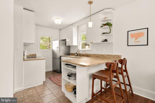 Interior, Kitchen, Pendant Lights, Wood Texture Flooring