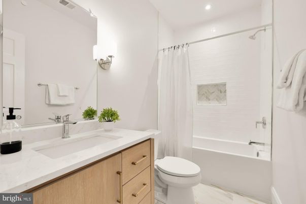 Bathroom, Interior, Marble, Recessed Lighting