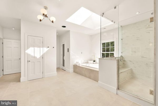 Bathroom, Glass Shower, Interior, Marble Walls, Recessed Lighting