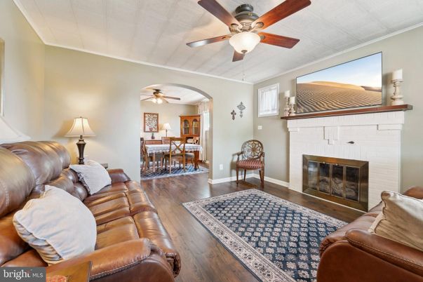 Dining room, Fireplace, Interior, Living room, Wood Texture Flooring